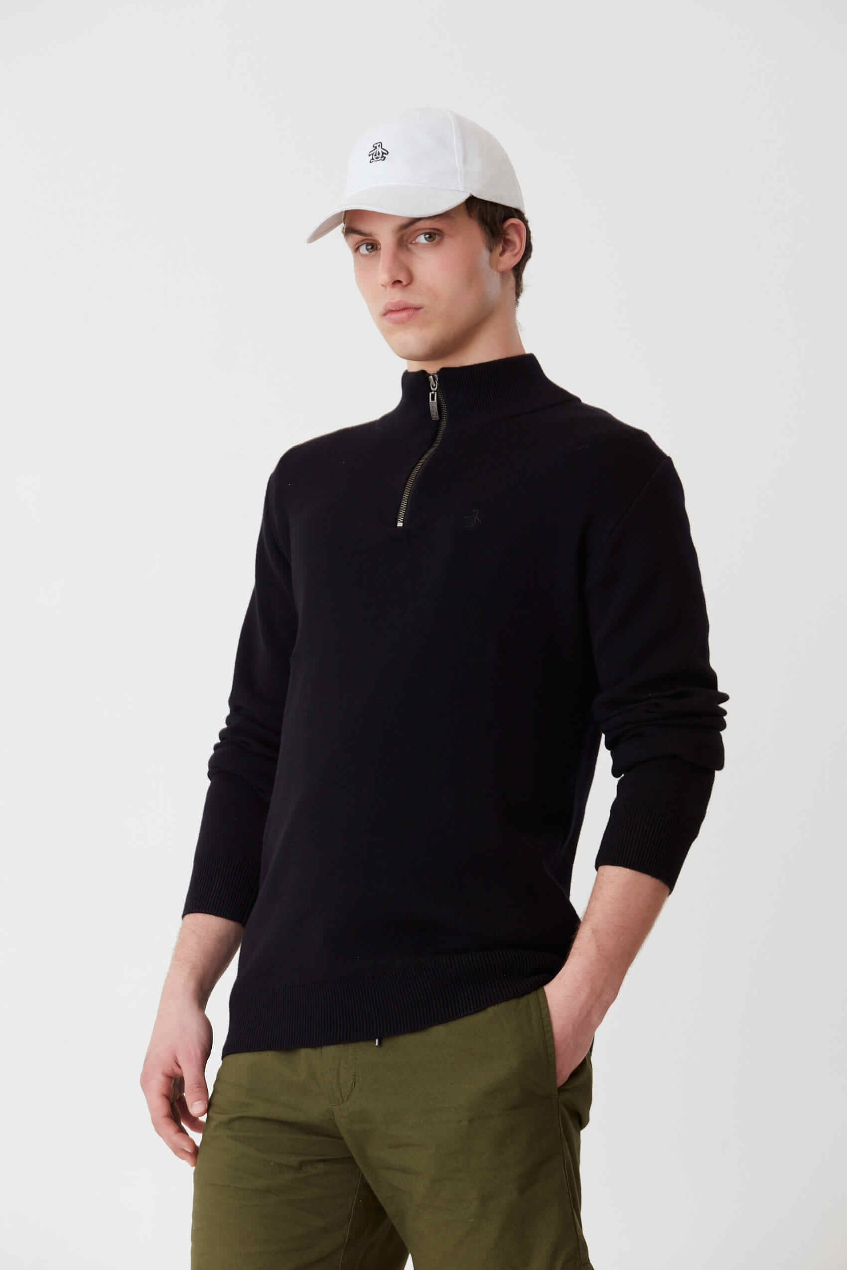 1/4 Zip Solid Sweater