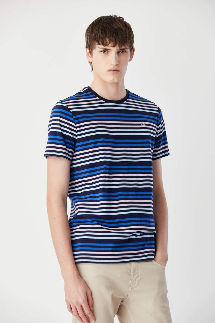 Ss Multicolor Stripes Tee