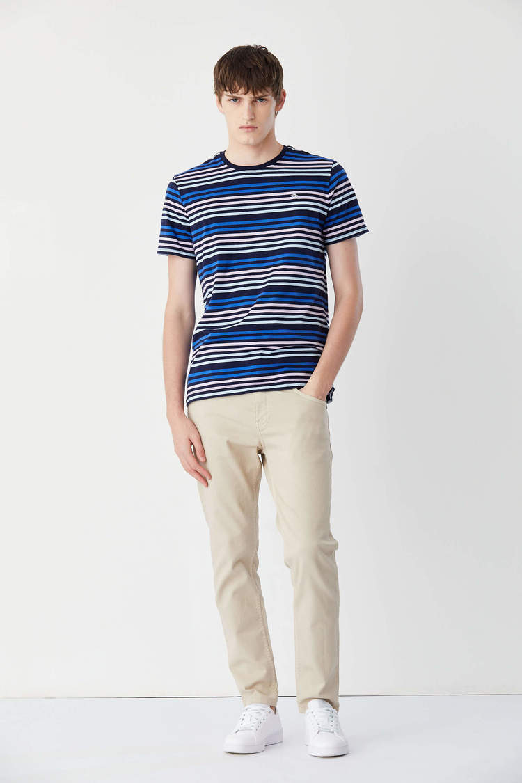 Ss Multicolor Stripes Tee