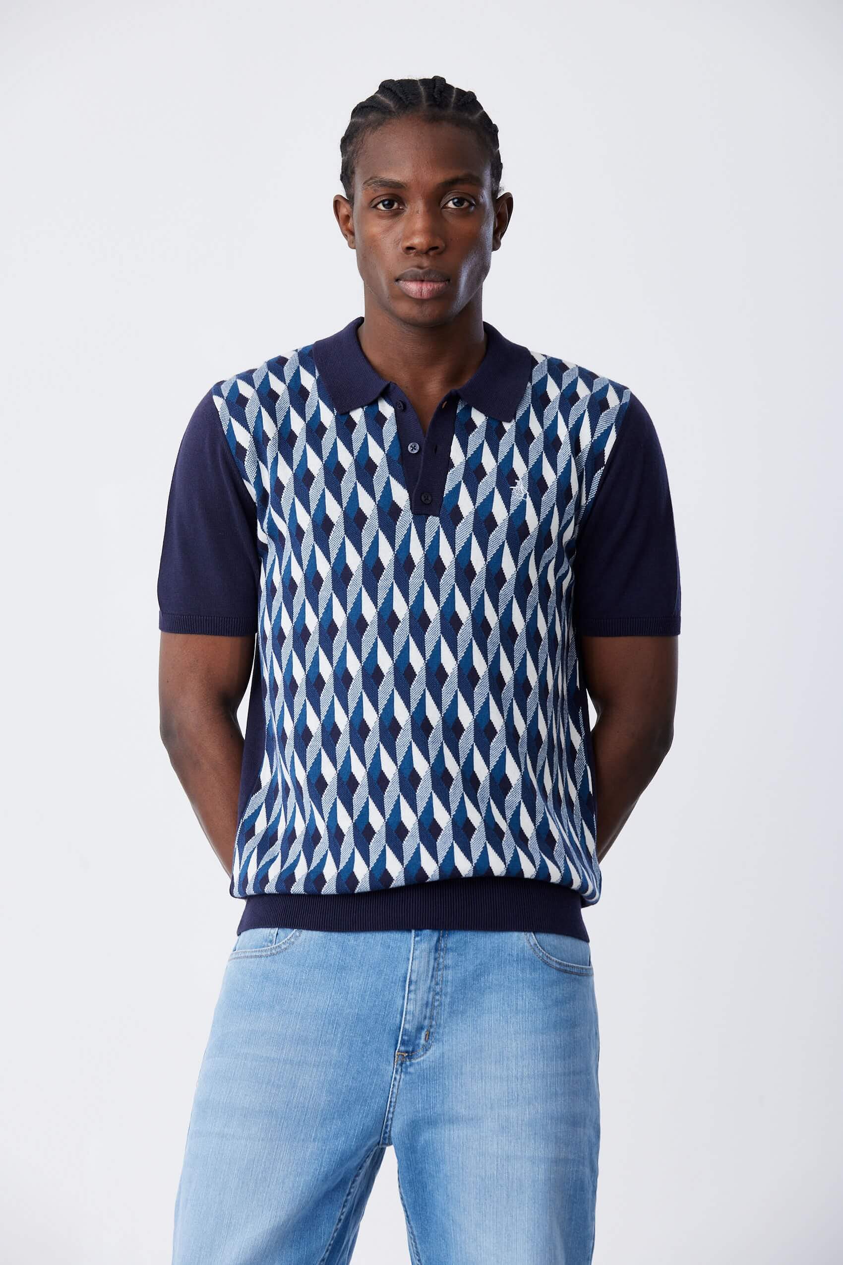 Ss Knitted Jacquard Polo